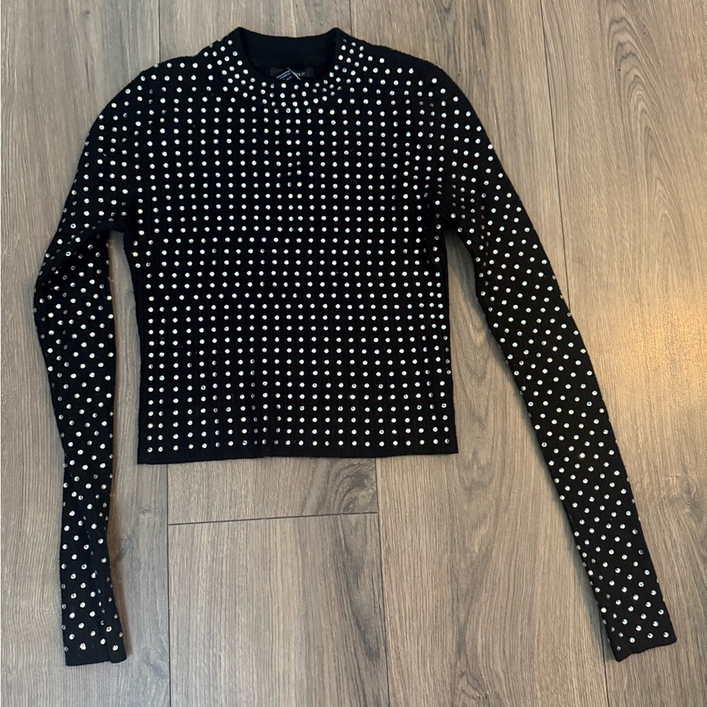 Forever 21 Black and White Sequin Top
